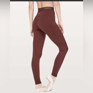 Lululemon principal dancer gold lined leggings size 6